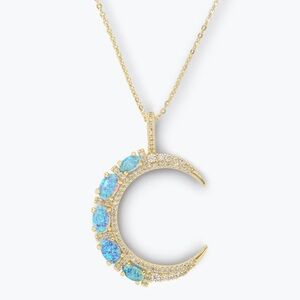 NWT Melinda Maria Gold/Blue Opal “She’s an Icon Moon” Necklace